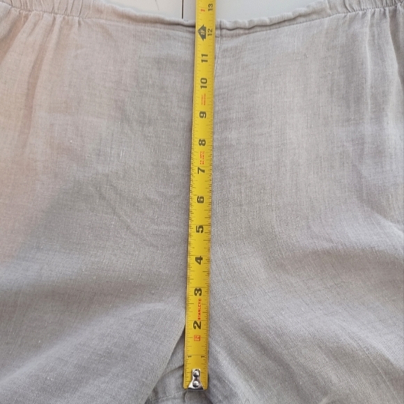 Flax 100% Linen Oatmeal Lagenlook Contemporary Sz L Pants - Picture 13 of 14